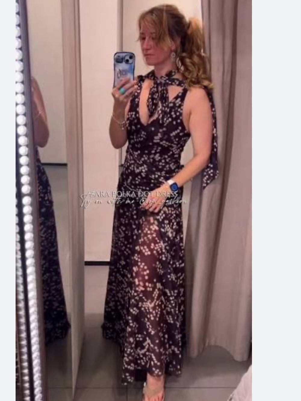 ZARA LONG TULLE POLKA DOT DRESS - Picture 13 of 16